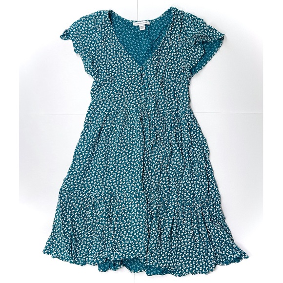 slim fit dress slacks Rubi Green Babydoll Mini Dress - US 16 main image 1
